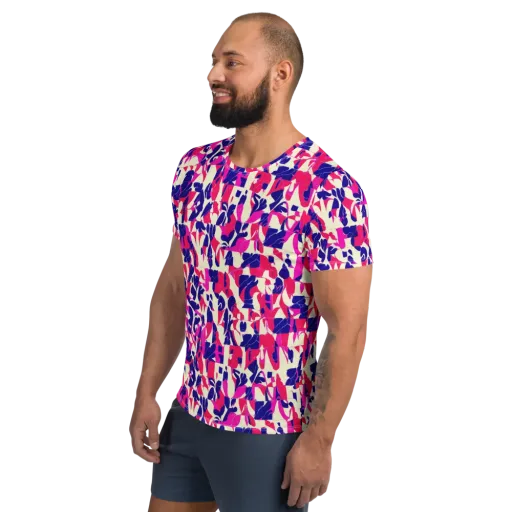 Midnight Fuchsia on a Men's Athletic T-Shirt