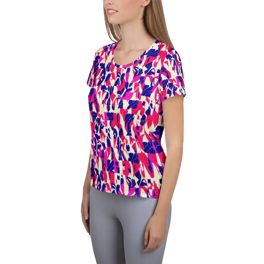 Midnight Fuchsia on Women's Athletic T-Shirt — Left
