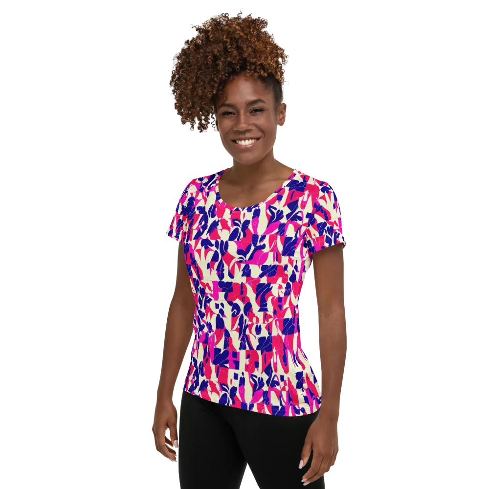Midnight Fuchsia on Women's Athletic T-Shirt — Left