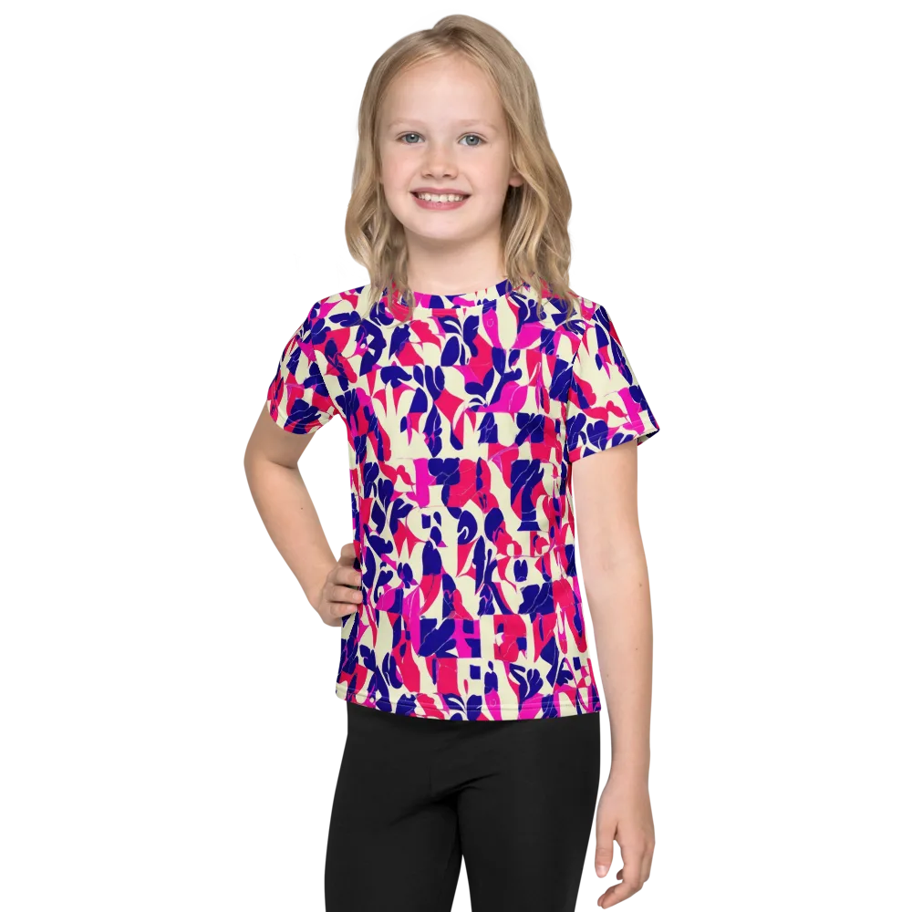 Midnight Fuchsia on Kids Crew Neck T-Shirt — Front