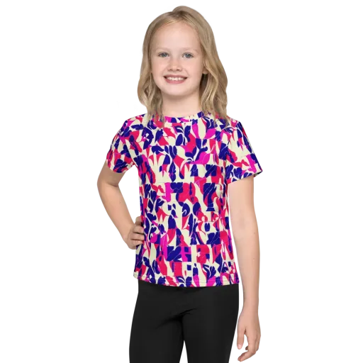 Midnight Fuchsia on a Kids Crew Neck T-Shirt