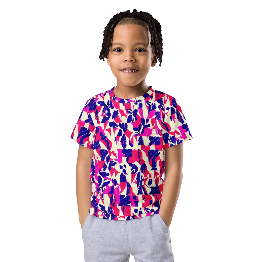 Midnight Fuchsia on Kids Crew Neck T-Shirt — Front