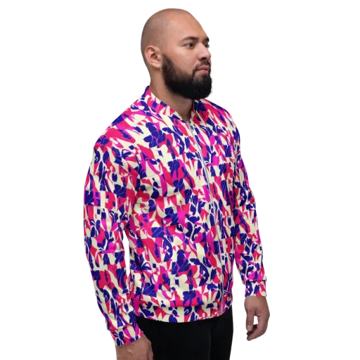 Midnight Fuchsia on a Bomber Jacket