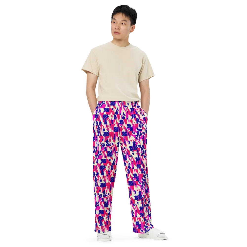 Midnight Fuchsia on Wide-Leg Pants — Front