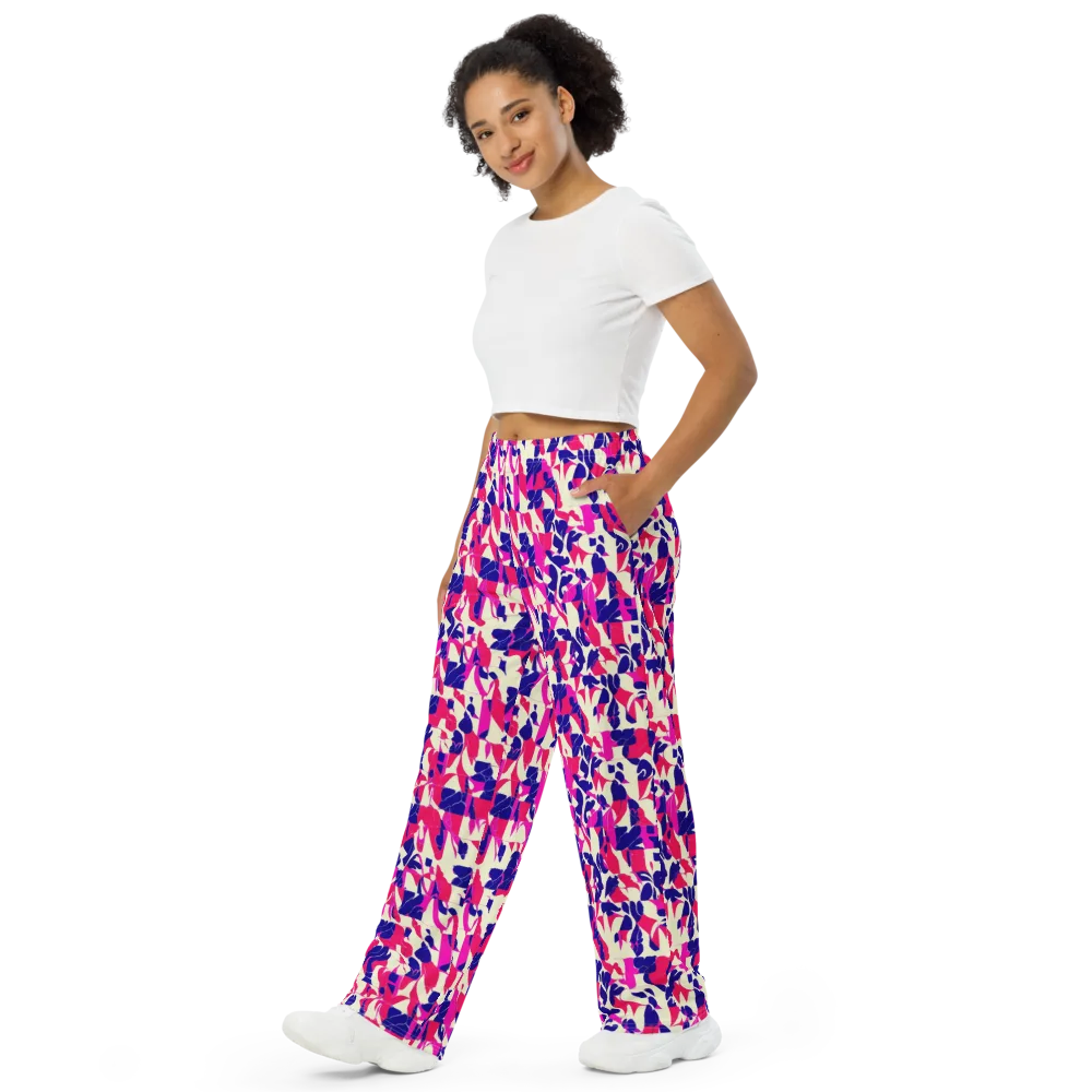 Midnight Fuchsia on Wide-Leg Pants — Left Front