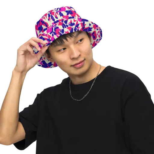 Midnight Fuchsia on a Reversible Bucket Hat