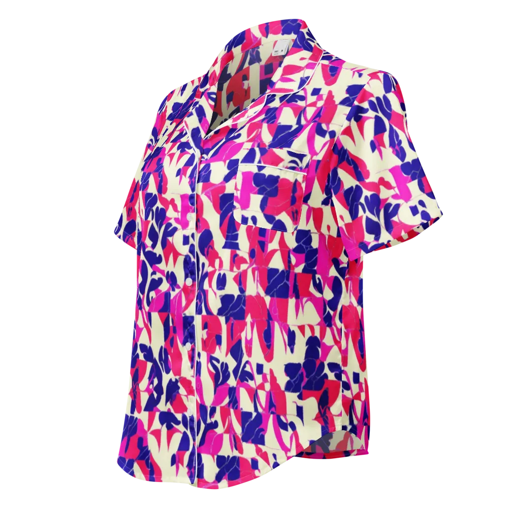 Midnight Fuchsia on Women's Short Sleeve Pajama Top — Left Front