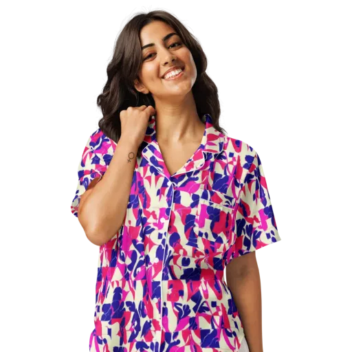 Midnight Fuchsia on a Women's Short Sleeve Pajama Top
