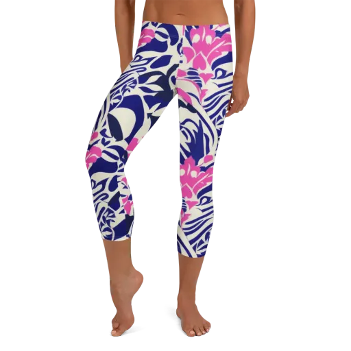 Neon Garden Rhapsody on a Capri Leggings