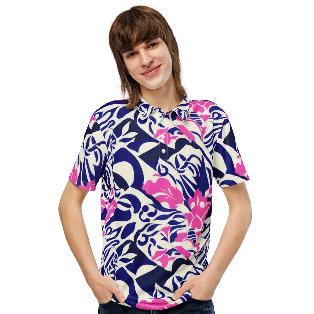 Neon Garden Rhapsody on Men's Slim Fit Polo Shirt — Front