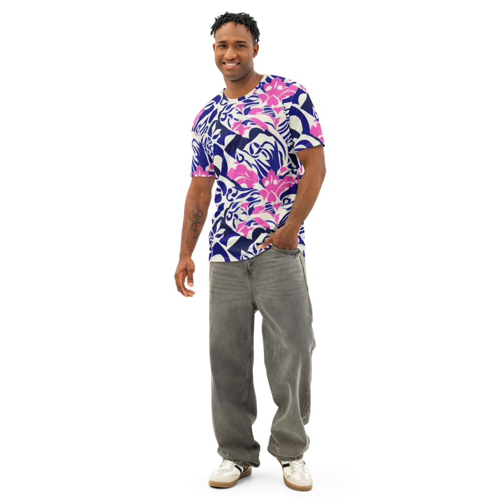 Neon Garden Rhapsody on Men's Cotton Crew Neck T-Shirt — Front