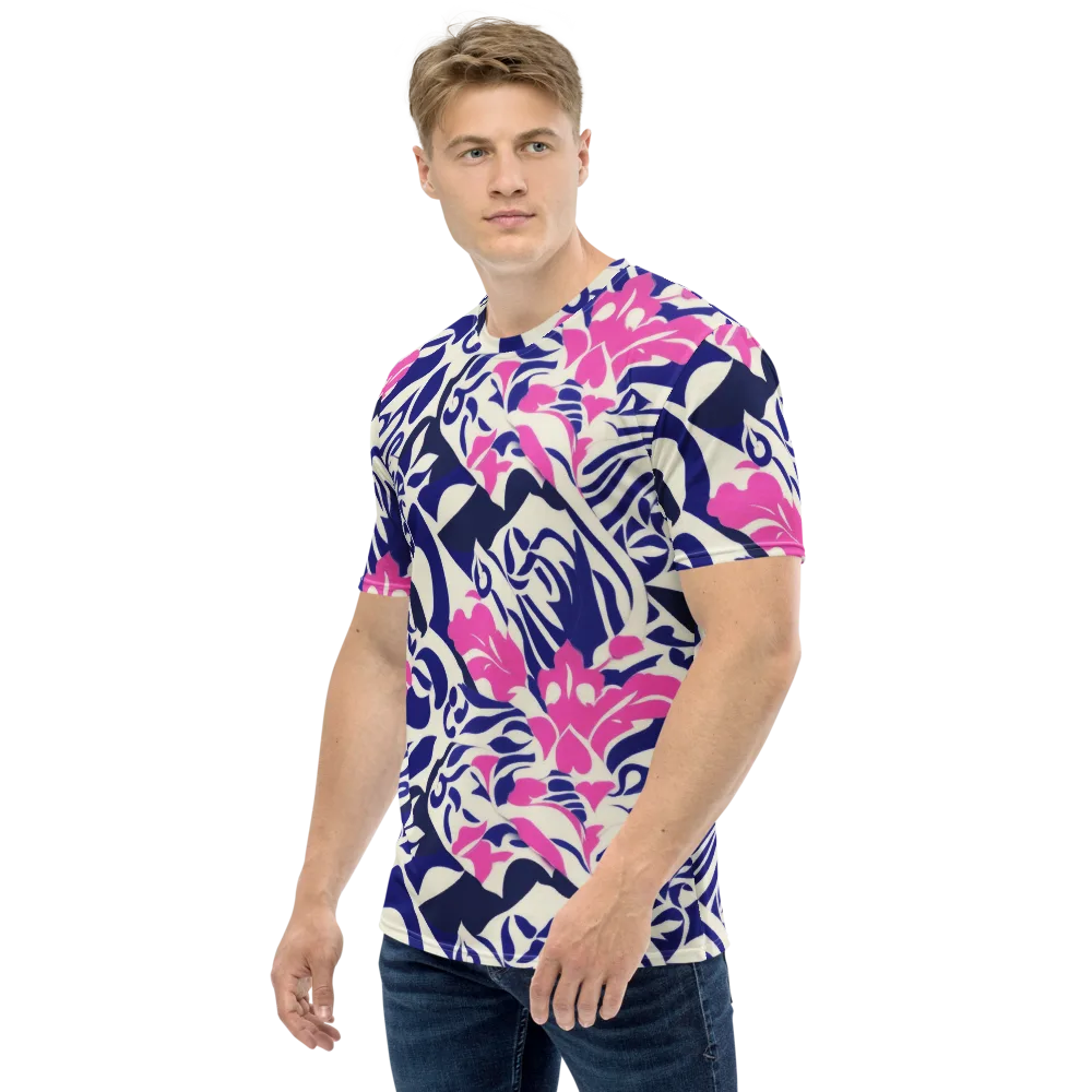 Neon Garden Rhapsody on Men's Crew Neck T-Shirt — Left