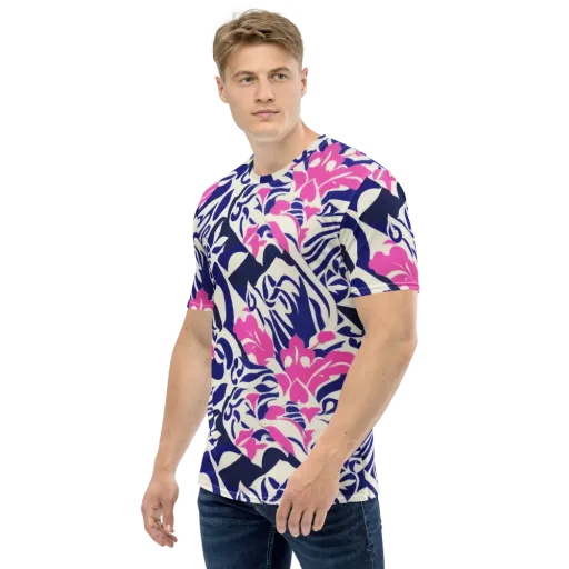 Neon Garden Rhapsody on a Men's Crew Neck T-Shirt