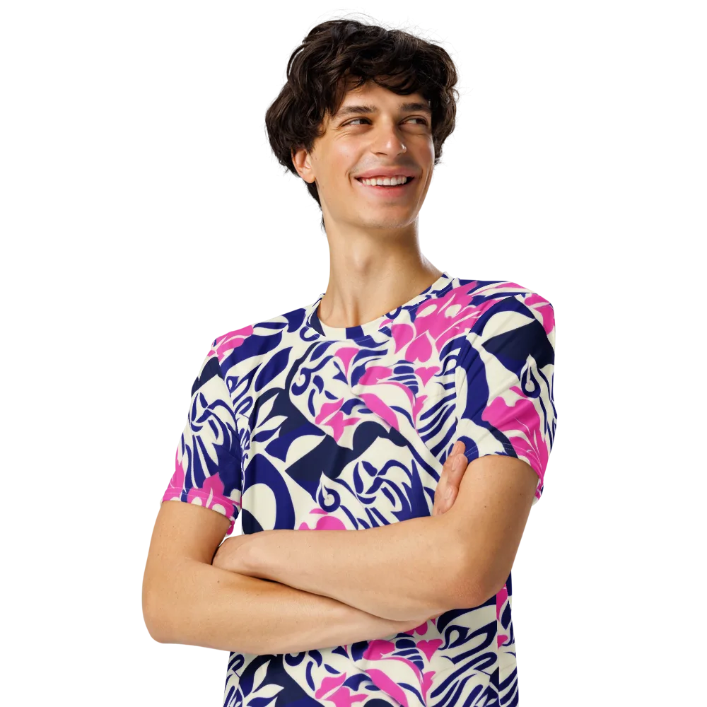 Neon Garden Rhapsody on Men's Crew Neck T-Shirt — Left Front