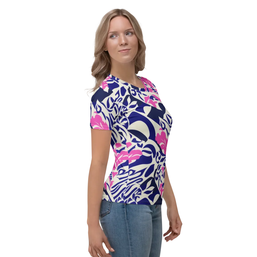 Neon Garden Rhapsody on Women's Crew Neck T-Shirt — Right