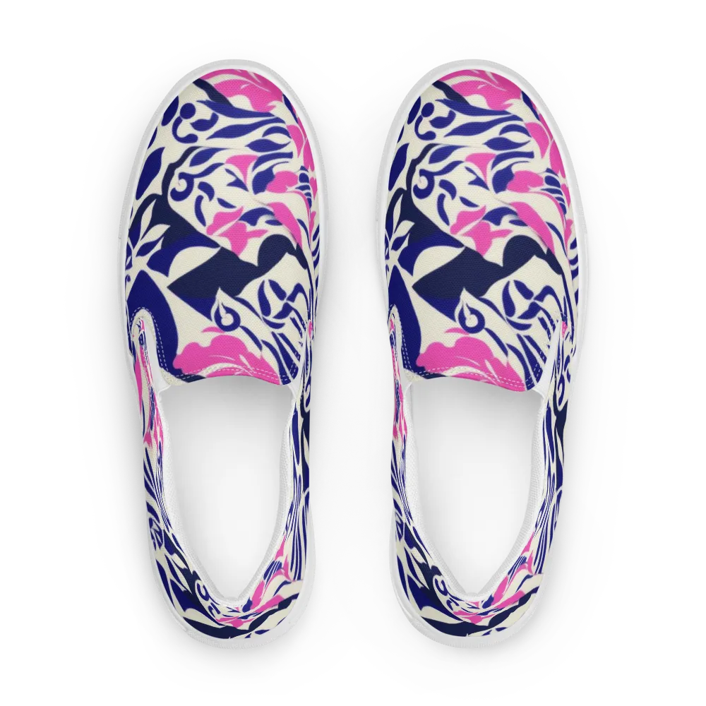 Neon Garden Rhapsody on Men's Slip-On Canvas Shoes — Front