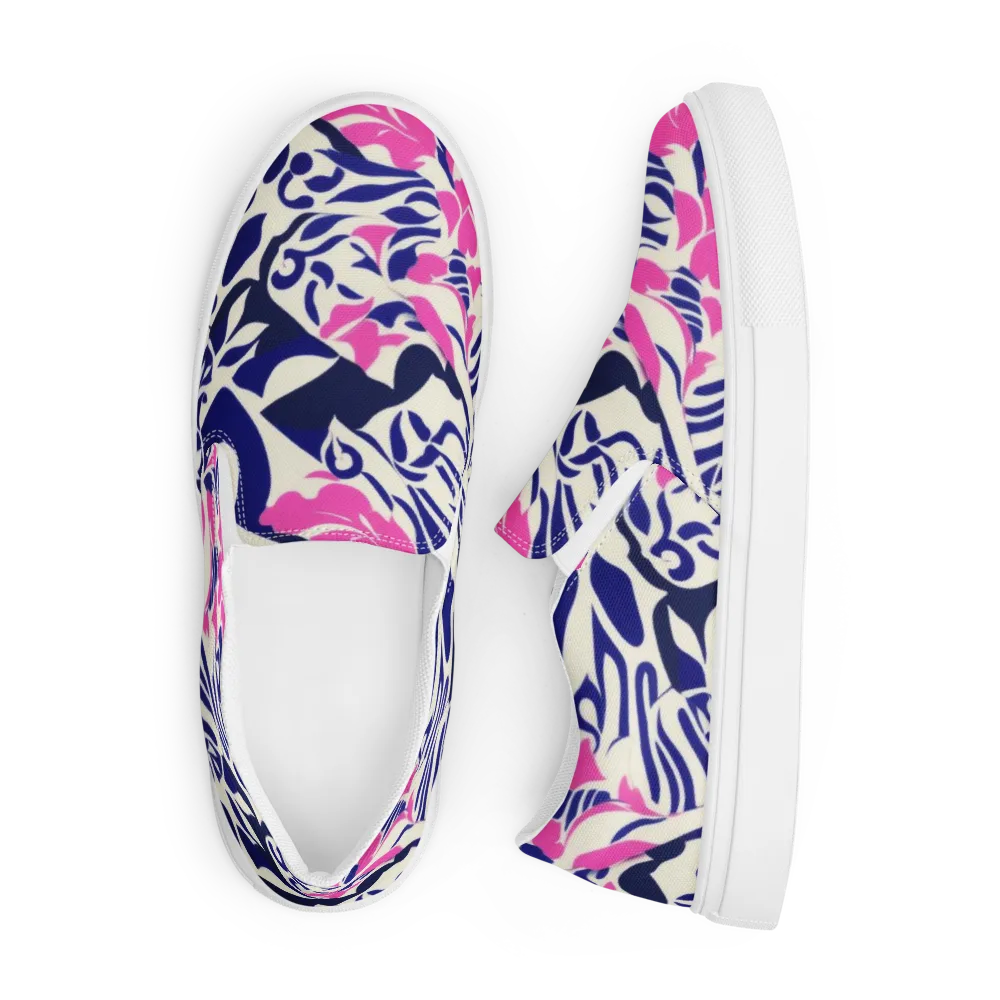 Neon Garden Rhapsody on Men's Slip-On Canvas Shoes — Front
