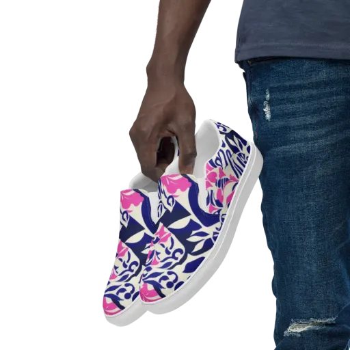 Neon Garden Rhapsody on a Men's Slip-On Canvas Shoes
