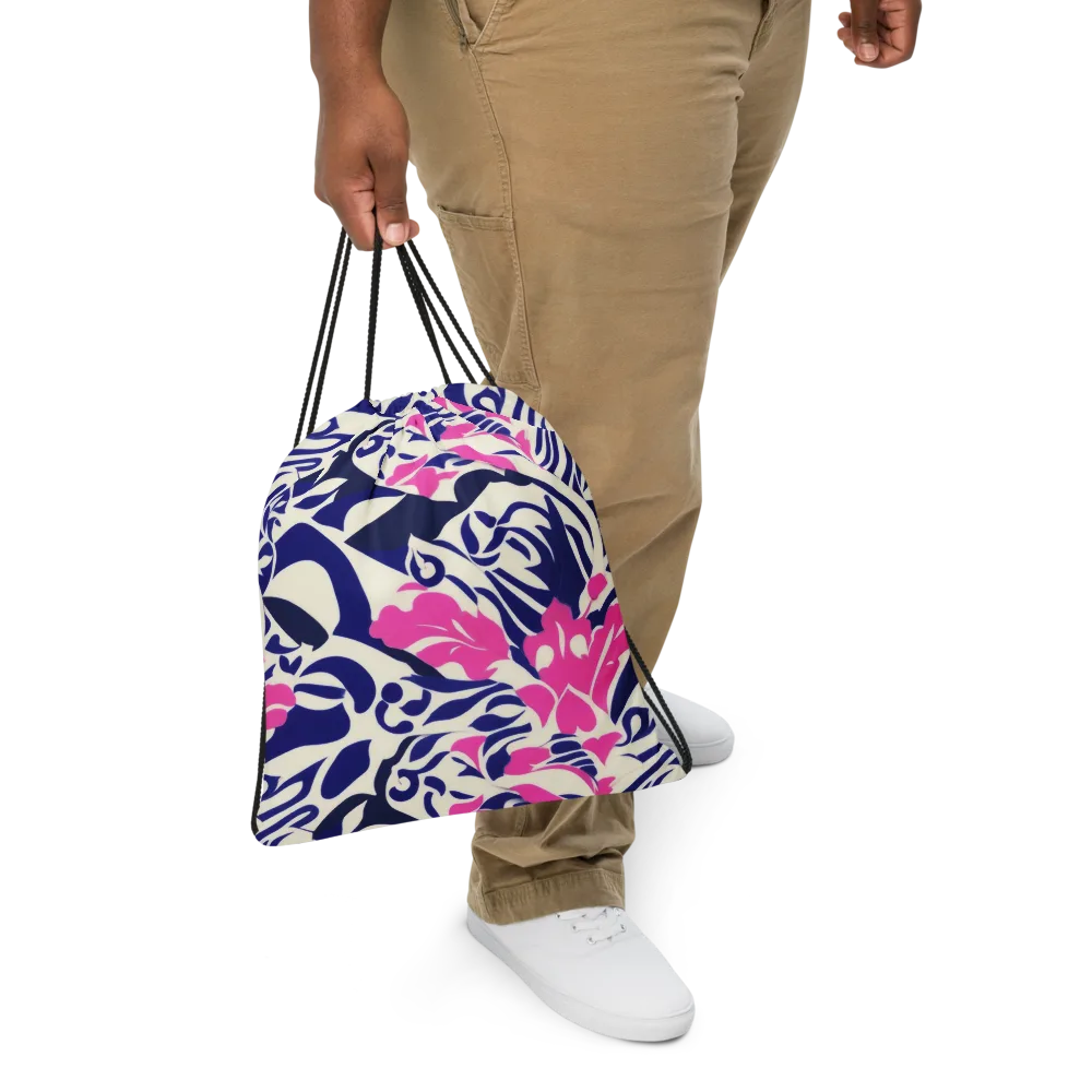 Neon Garden Rhapsody on Drawstring Bag — Front