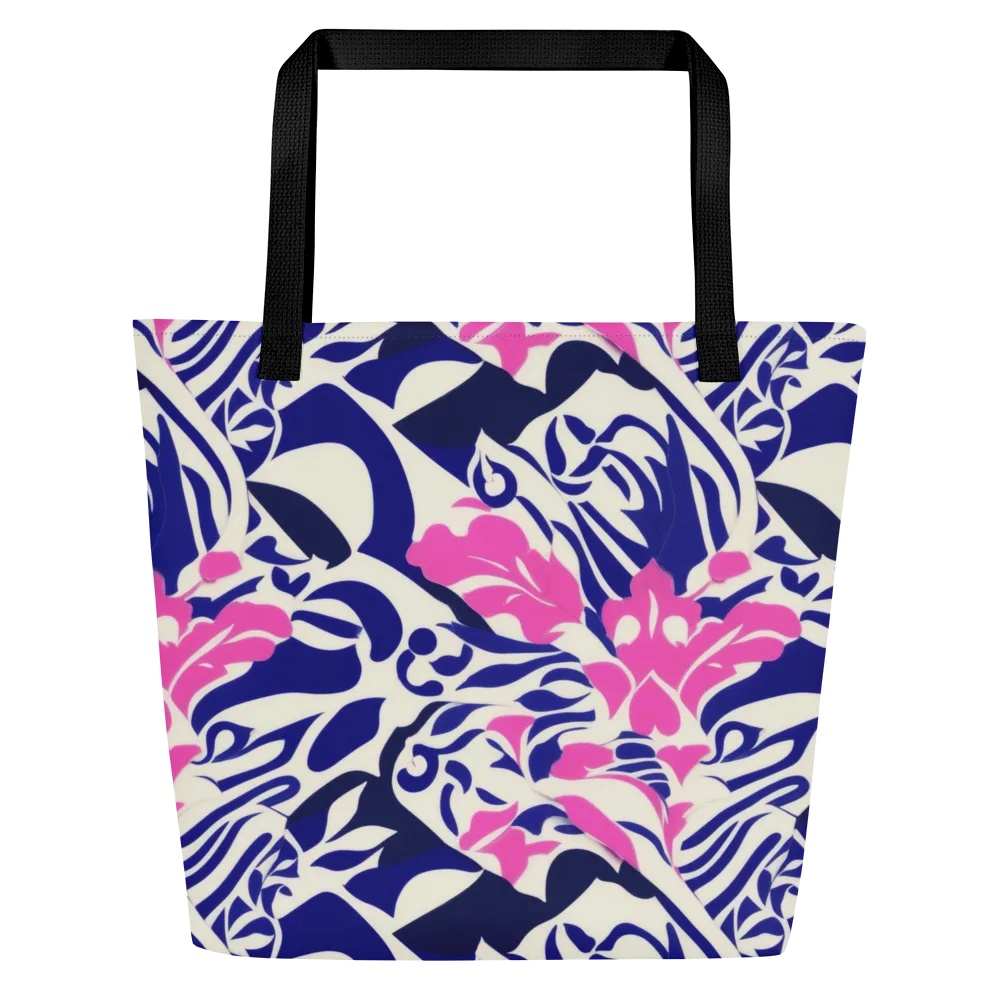 Neon Garden Rhapsody on Large Tote Bag W/ Pocket — Front