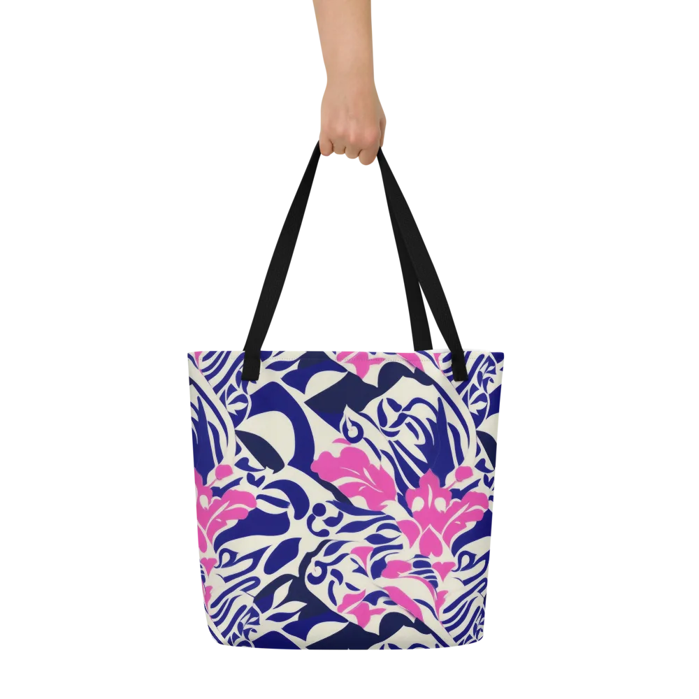 Neon Garden Rhapsody on Large Tote Bag W/ Pocket — Front