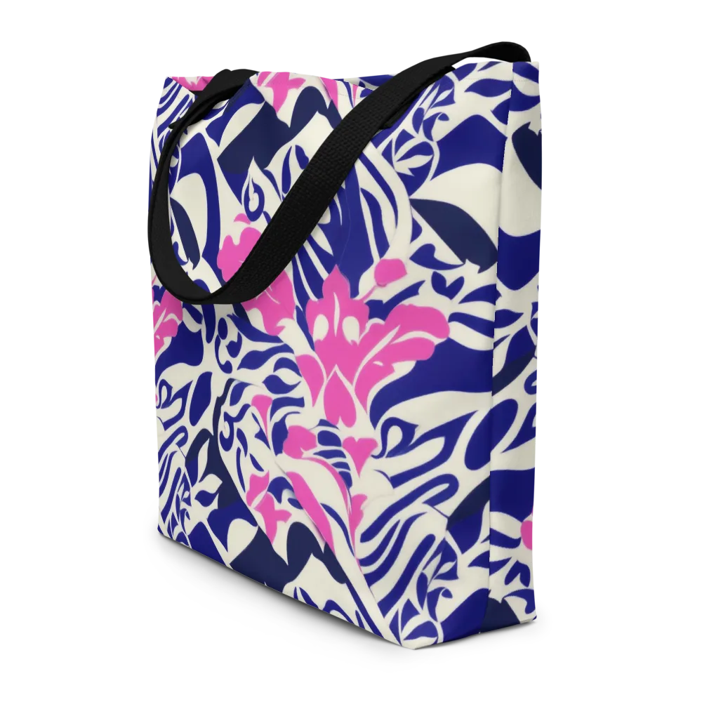 Neon Garden Rhapsody on Large Tote Bag W/ Pocket — Front