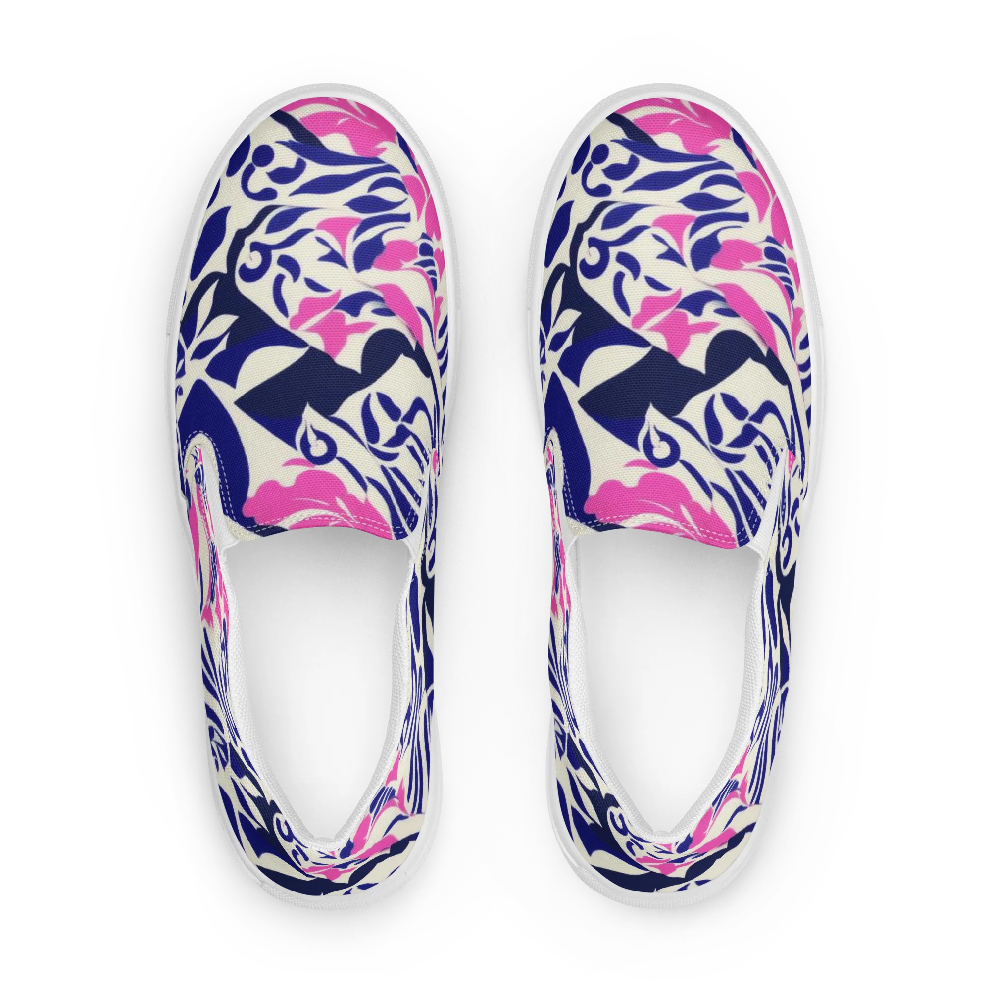 Neon Garden Rhapsody on Women's Slip-On Canvas Shoes — Front