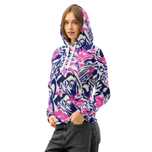 Neon Garden Rhapsody on a Cotton Hoodie