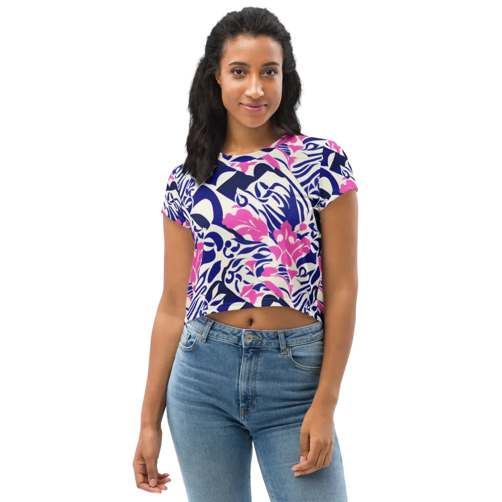 Neon Garden Rhapsody on Crop Tee — Front