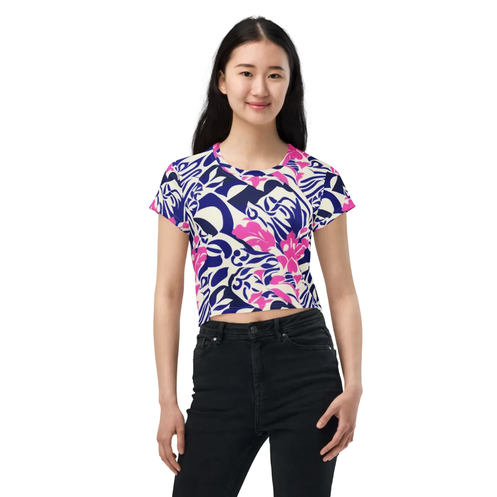 Neon Garden Rhapsody on Crop Tee — Front