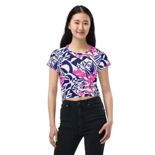 Neon Garden Rhapsody on a Crop Tee