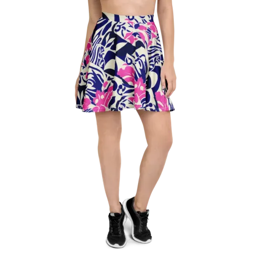 Neon Garden Rhapsody on a Skater Skirt