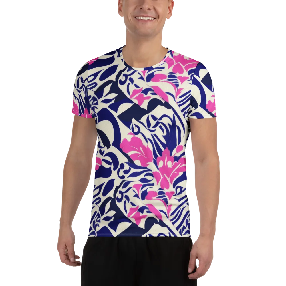 Neon Garden Rhapsody on Men's Athletic T-Shirt — Front