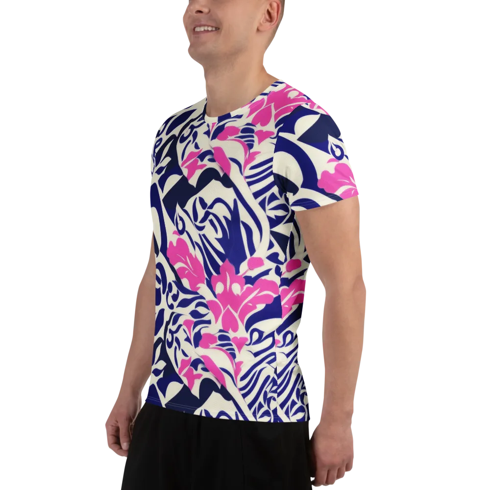 Neon Garden Rhapsody on Men's Athletic T-Shirt — Left