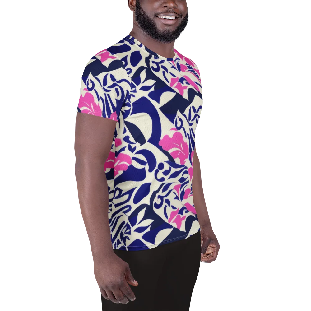 Neon Garden Rhapsody on Men's Athletic T-Shirt — Right