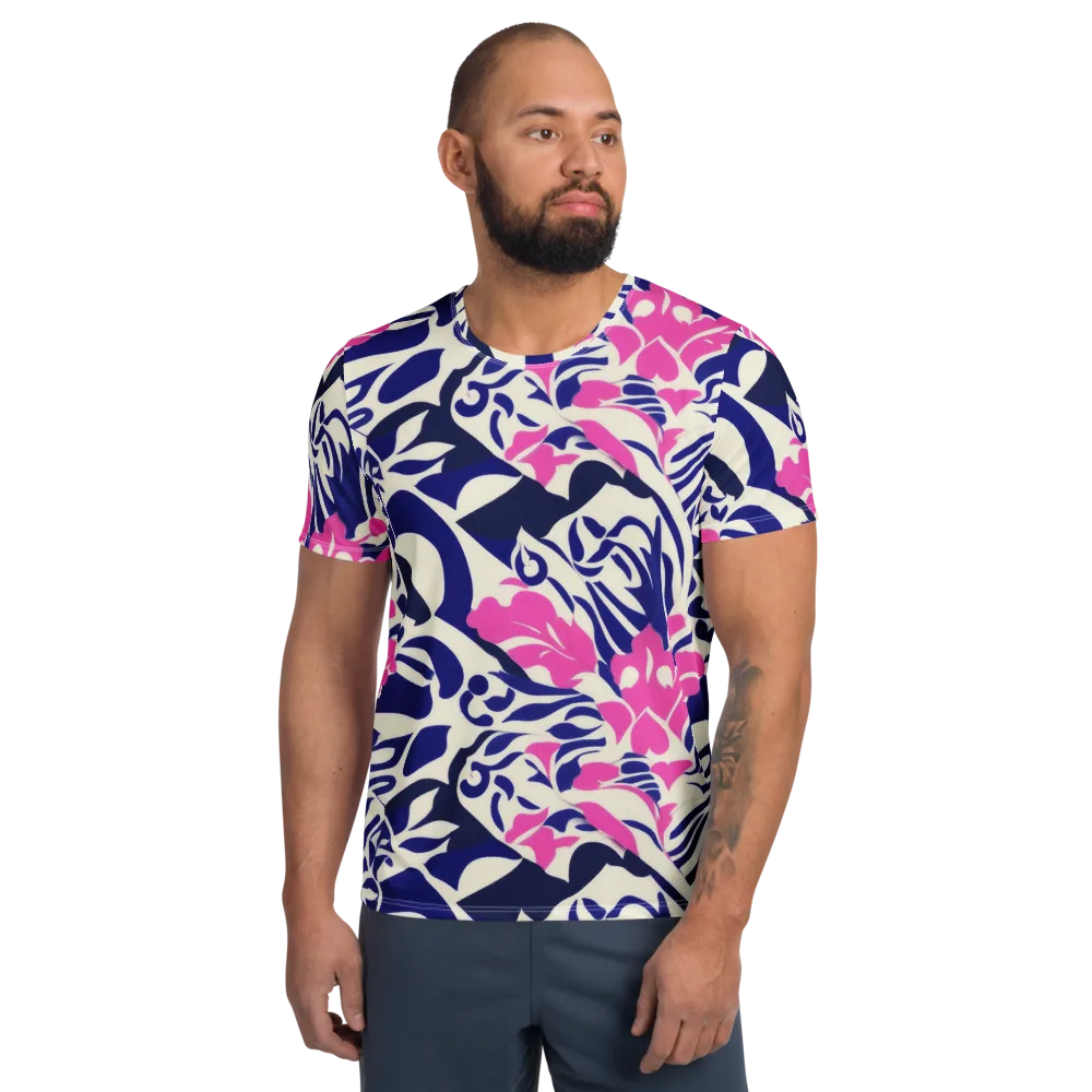 Neon Garden Rhapsody on Men's Athletic T-Shirt — Front