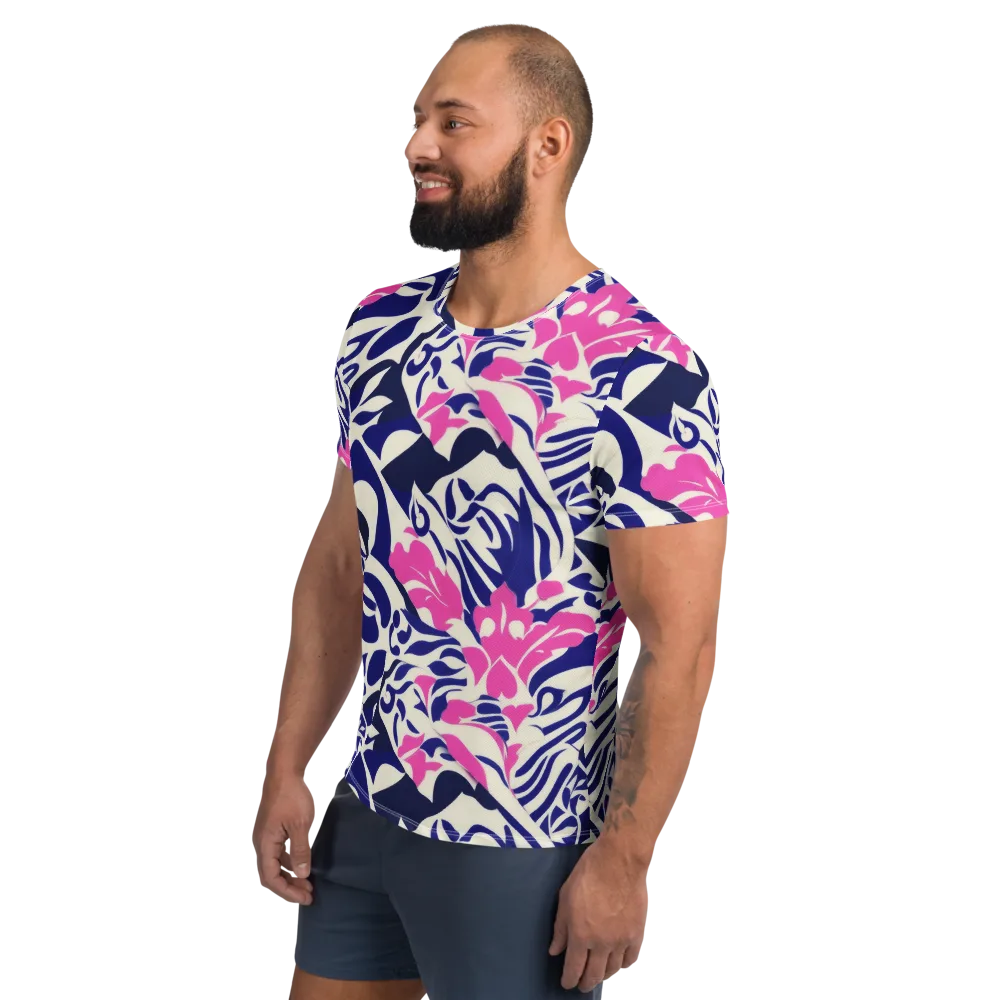 Neon Garden Rhapsody on Men's Athletic T-Shirt — Left