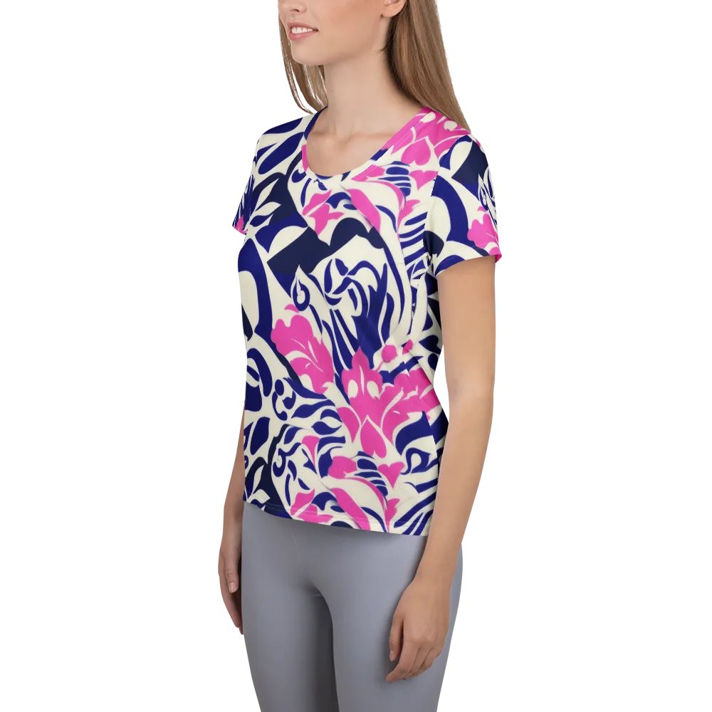 Neon Garden Rhapsody on Women's Athletic T-Shirt — Left