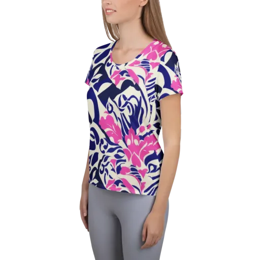 Neon Garden Rhapsody on a Women's Athletic T-Shirt