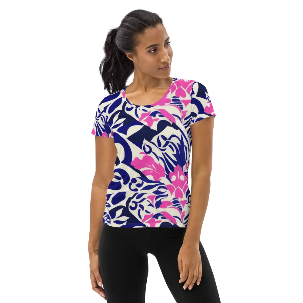 Neon Garden Rhapsody on Women's Athletic T-Shirt — Front