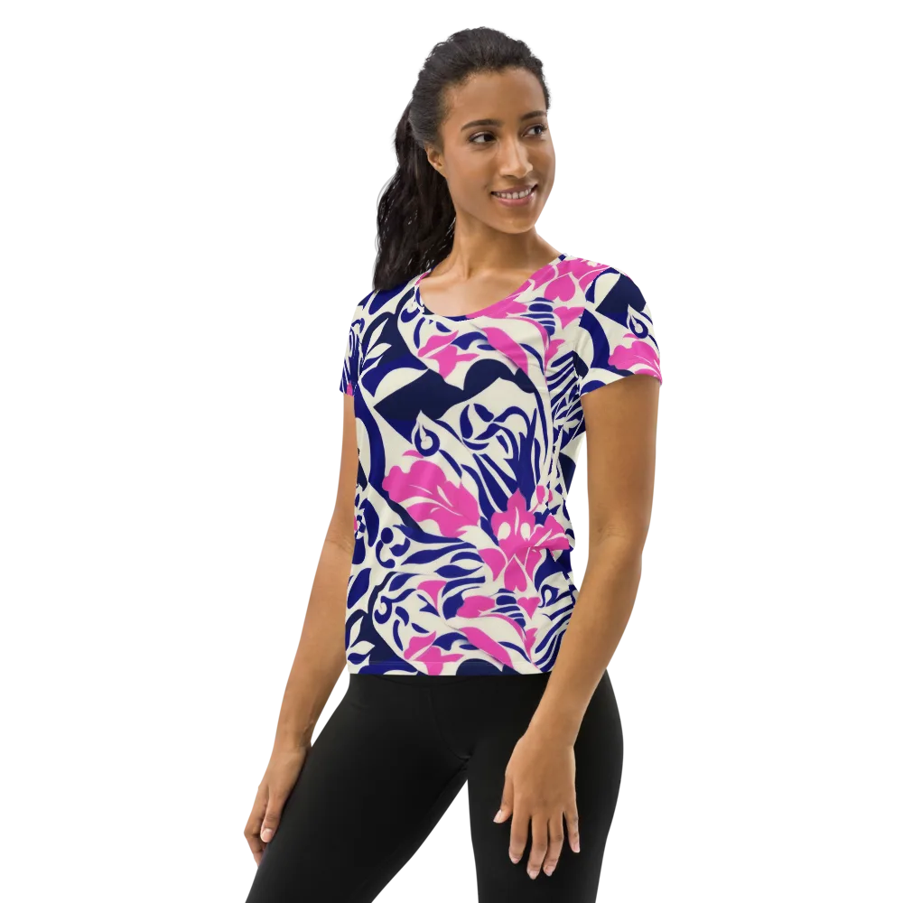 Neon Garden Rhapsody on Women's Athletic T-Shirt — Left