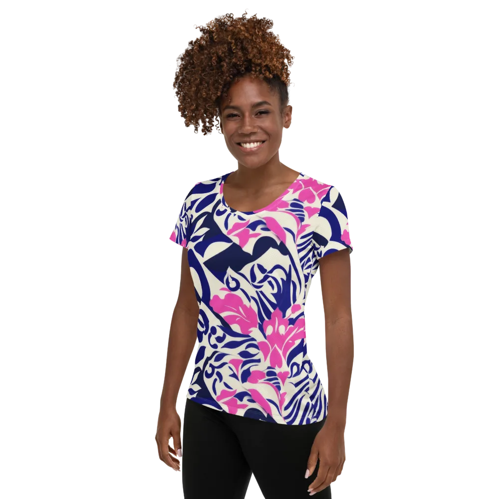 Neon Garden Rhapsody on Women's Athletic T-Shirt — Left