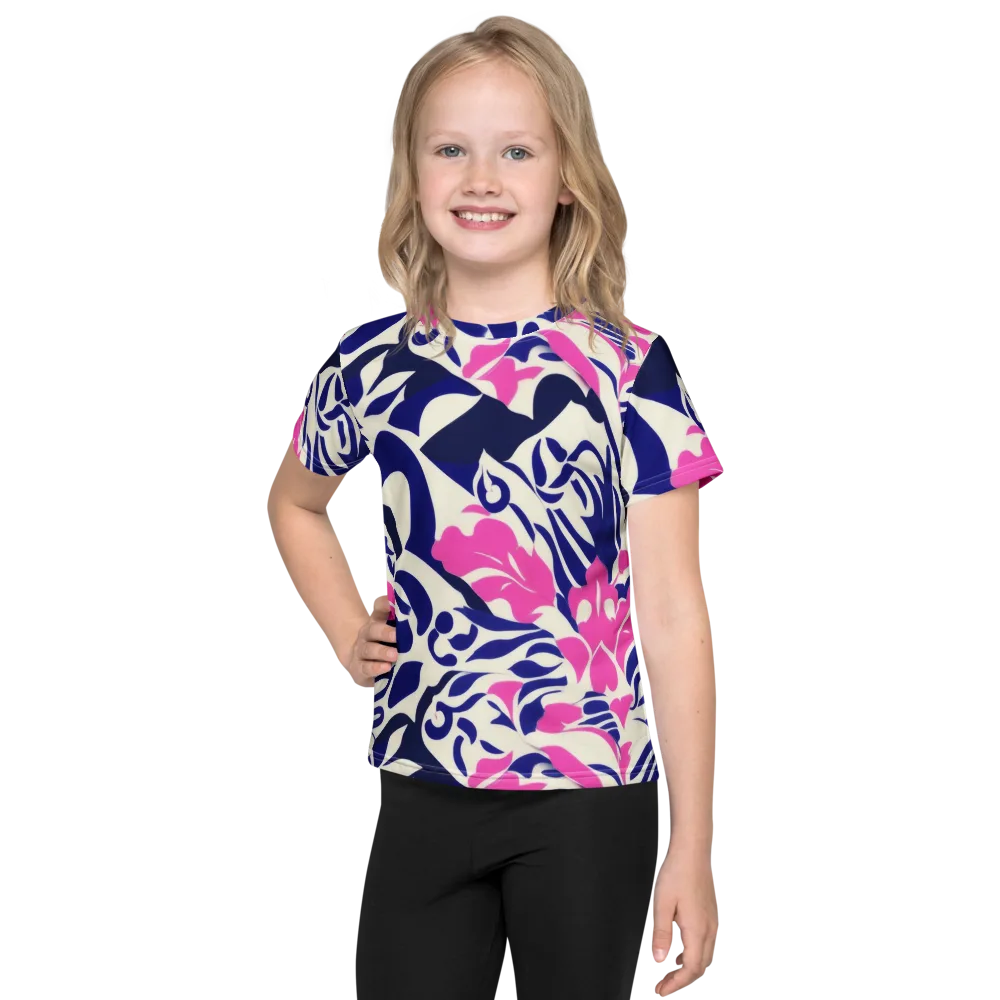 Neon Garden Rhapsody on Kids Crew Neck T-Shirt — Front