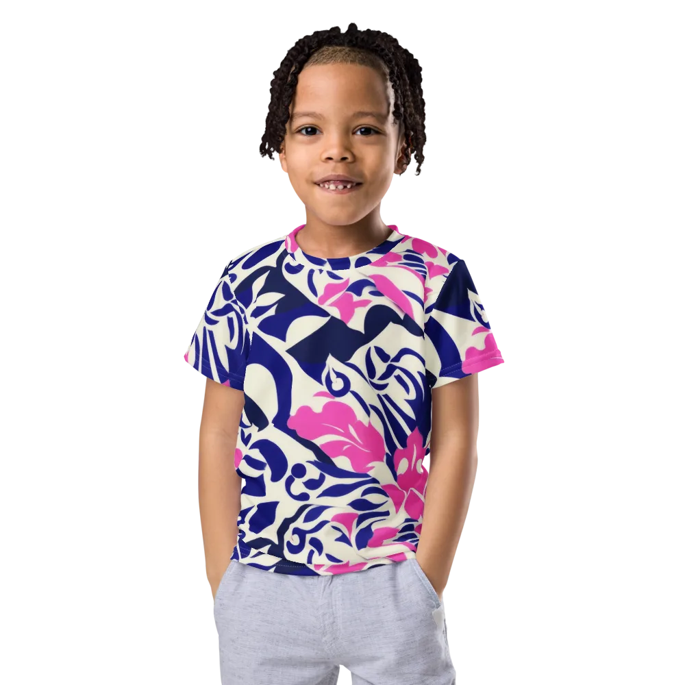 Neon Garden Rhapsody on Kids Crew Neck T-Shirt — Front