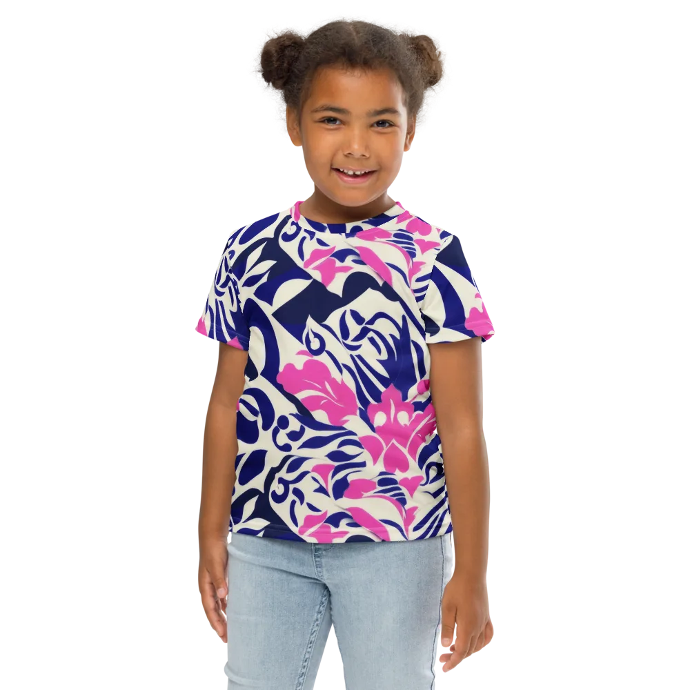 Neon Garden Rhapsody on Kids Crew Neck T-Shirt — Front