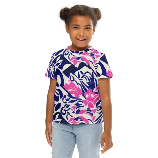 Neon Garden Rhapsody on a Kids Crew Neck T-Shirt