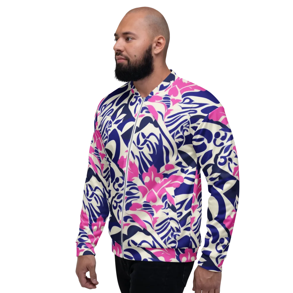 Neon Garden Rhapsody on Bomber Jacket — Left