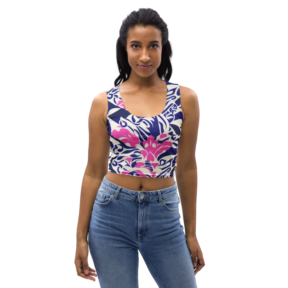 Neon Garden Rhapsody on Crop Top — Front