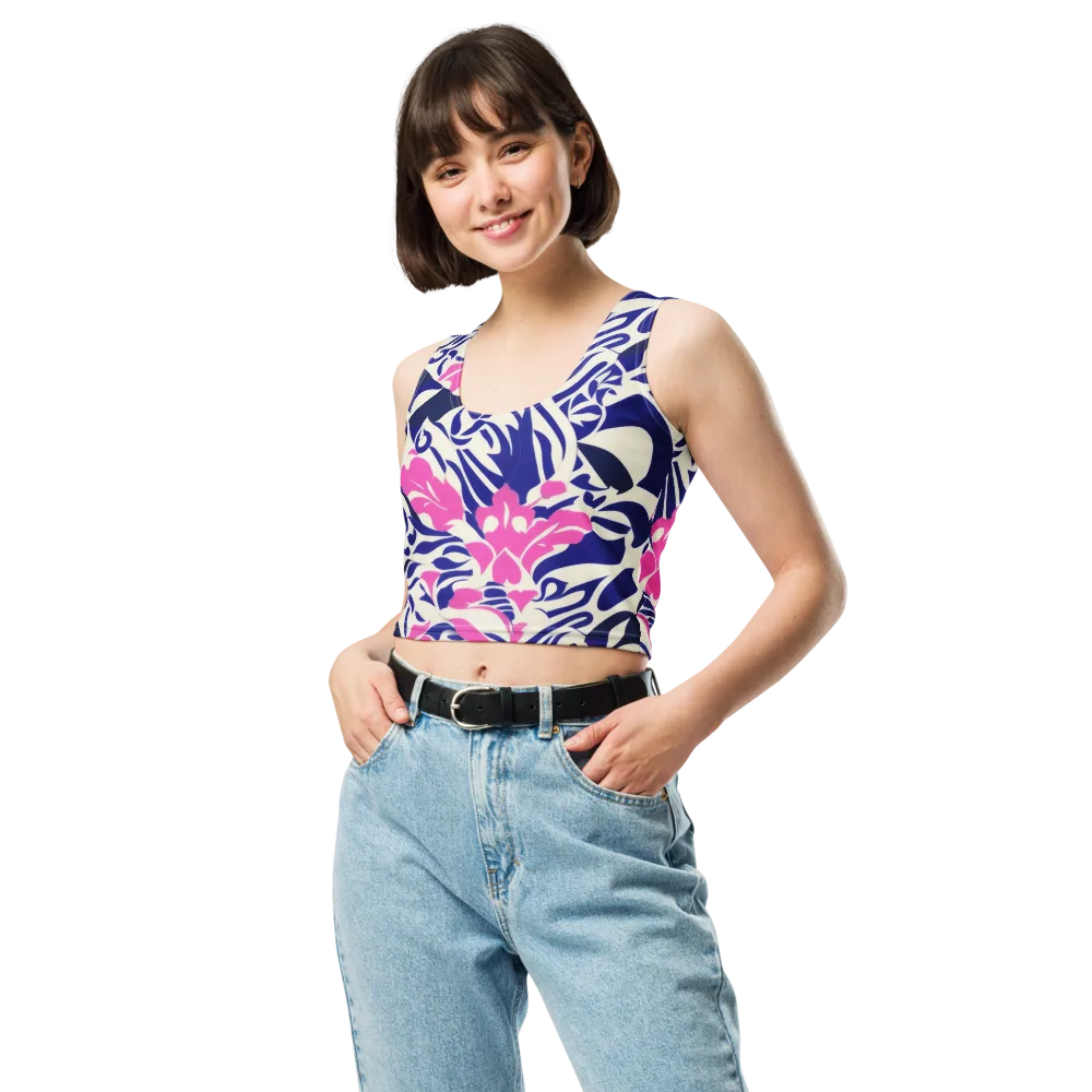 Neon Garden Rhapsody on Crop Top — Front