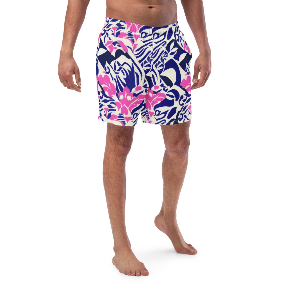 Neon Garden Rhapsody on Swim Trunks — Front